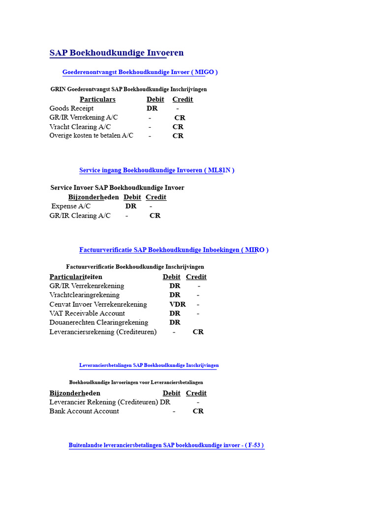 SAP Boekhoudkundige Invoer PDF | PDF