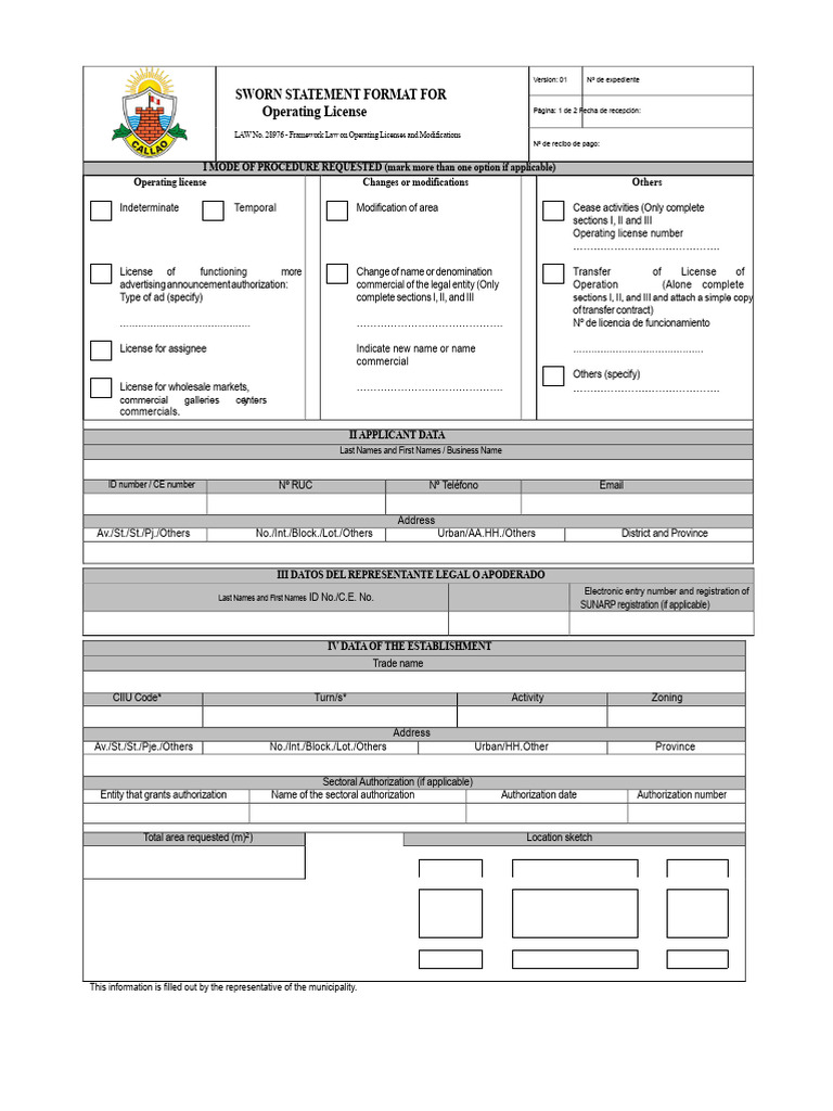 Sworn Statement for Operating License | PDF | Identity Document | Justice