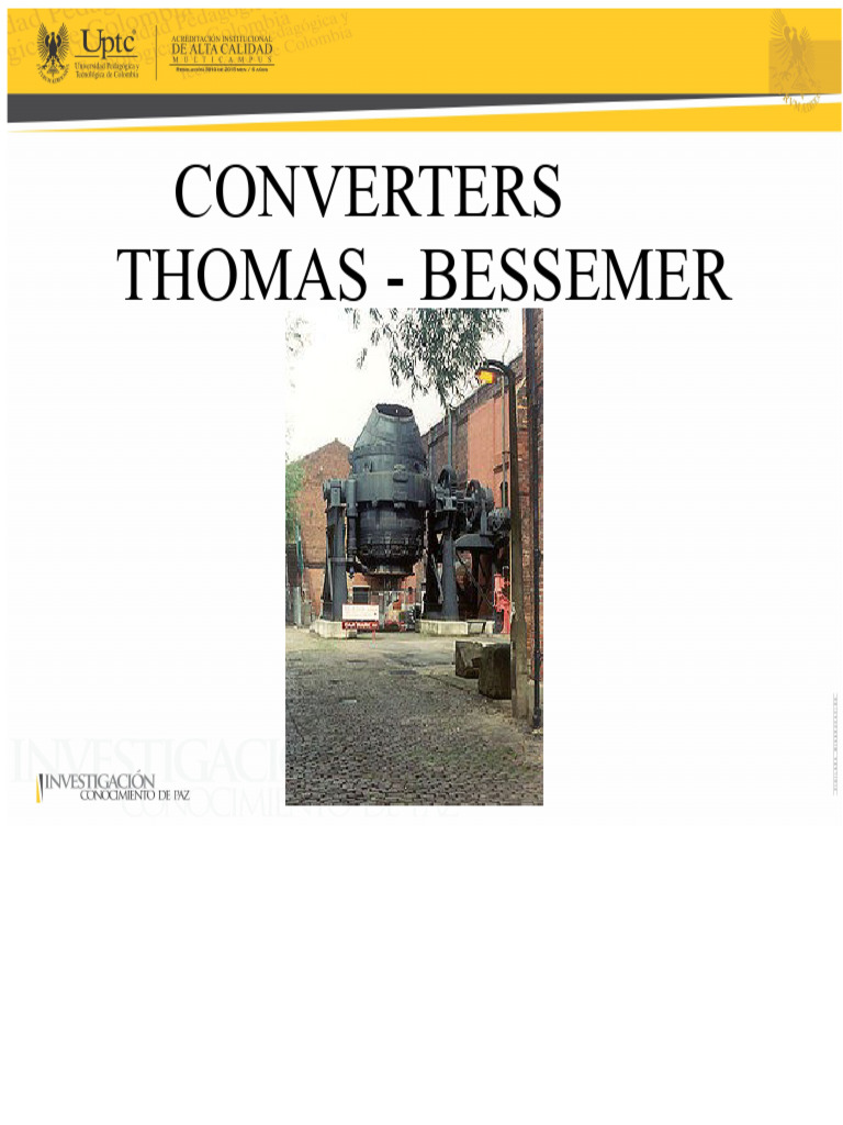 Thomas-Bessemer Converter Process Explained | PDF | Iron | Steel