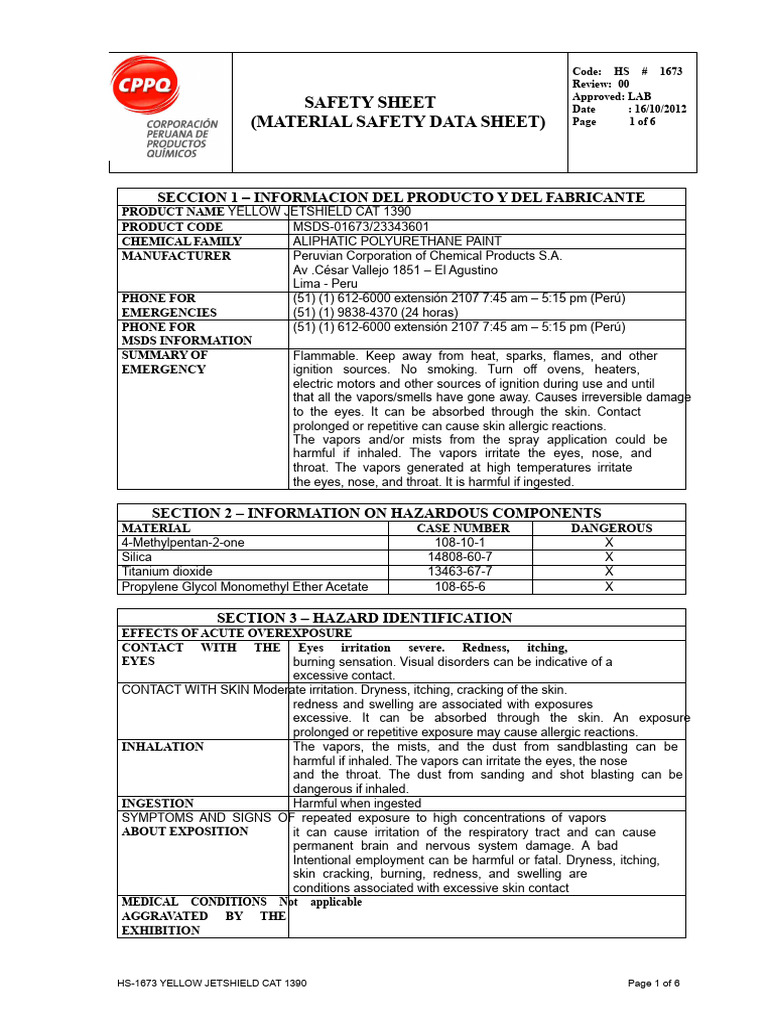 Jetshield Yellow Cat 1390 | PDF | Personal Protective Equipment ...