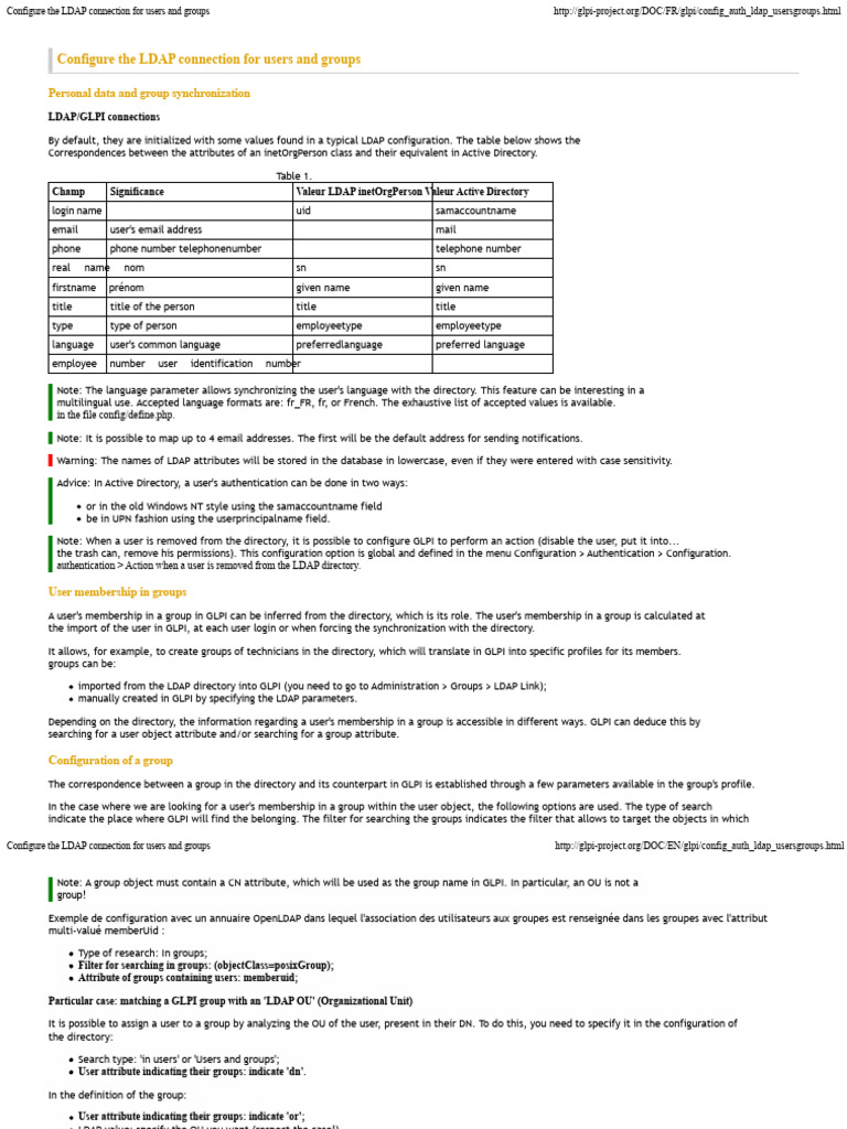 Configure the LDAP connection for users and groups | PDF | Active ...