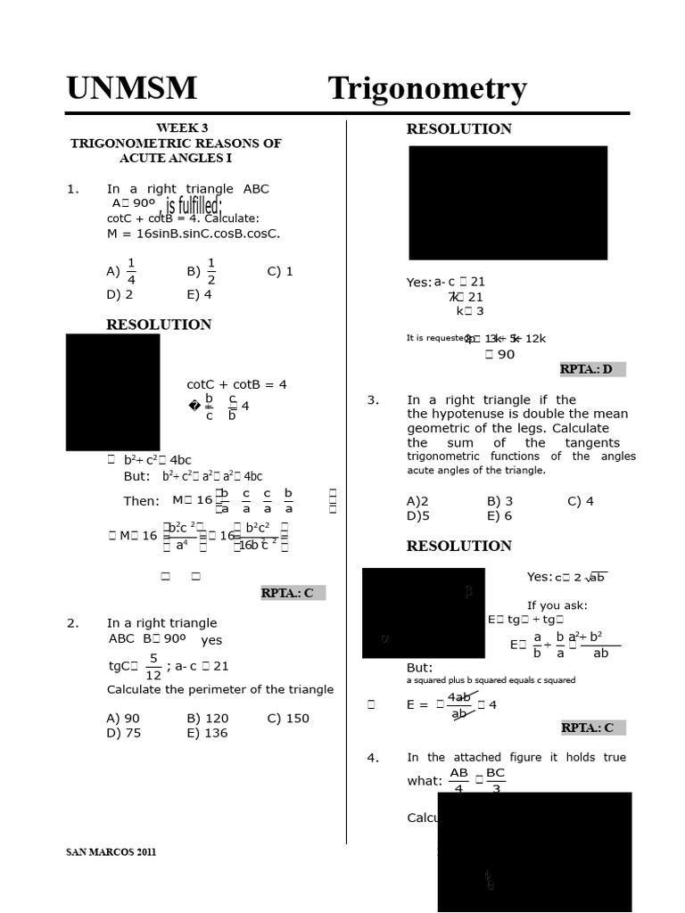 Week 3 Trigonometry | PDF | Trigonometric Functions | Trigonometry