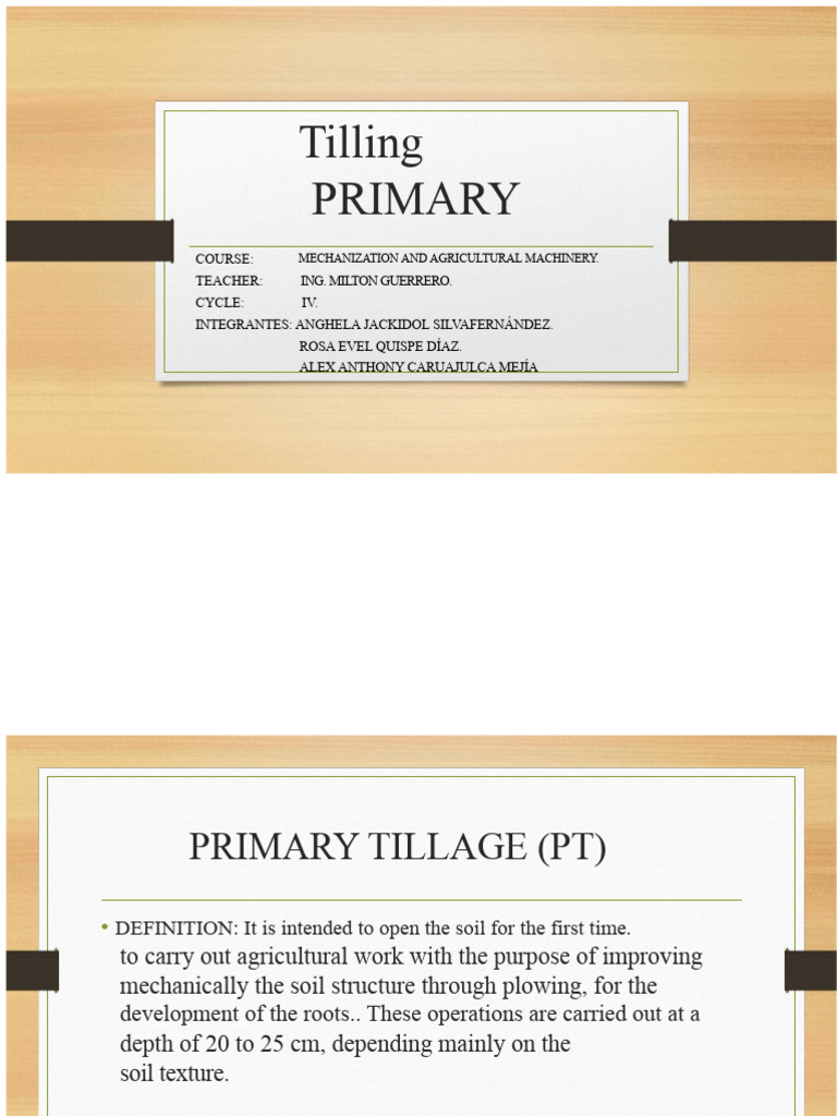 Understanding Primary Tillage Techniques | PDF | Plough | Tillage