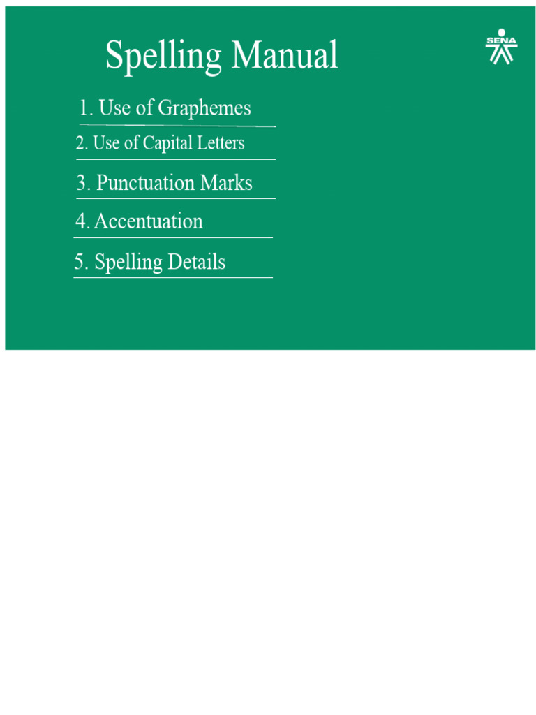 Comprehensive Spelling Manual Guide | PDF | Orthography | Symbols