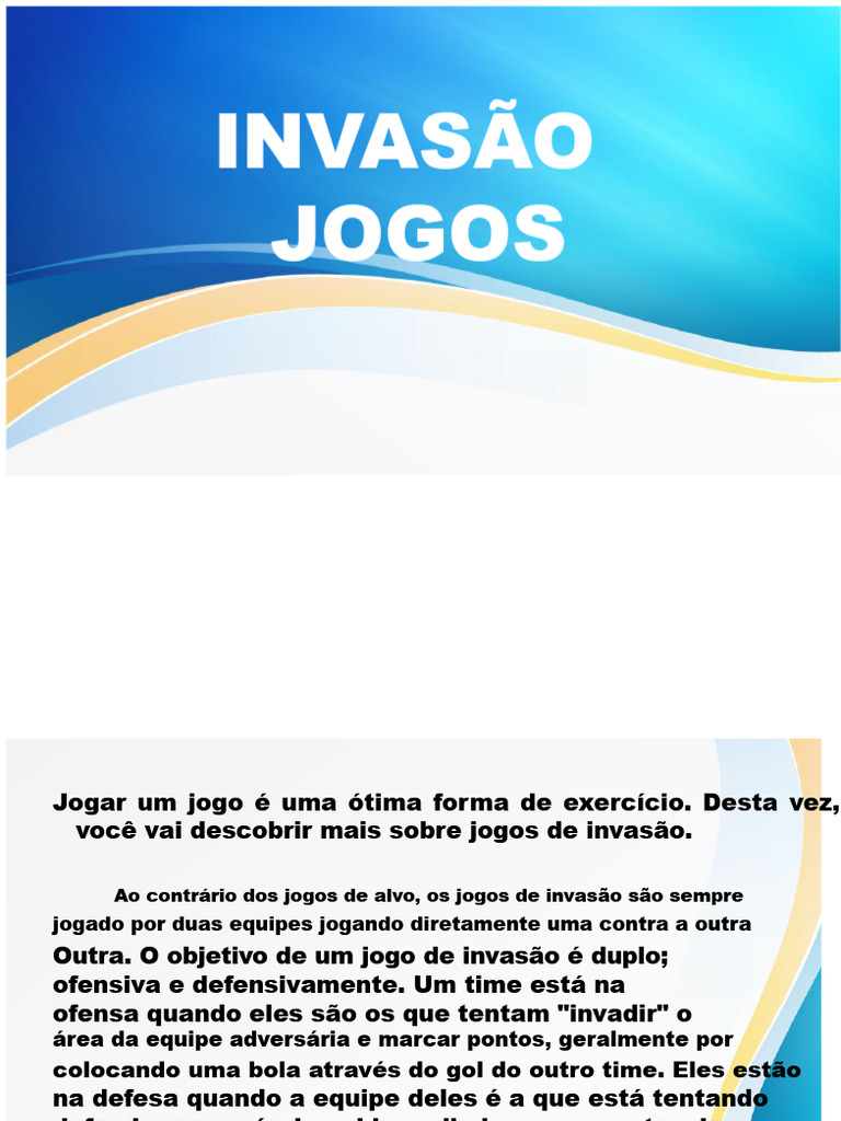 MAPEH L2 - Jogos de Invasão | PDF | Futebol | Invasão