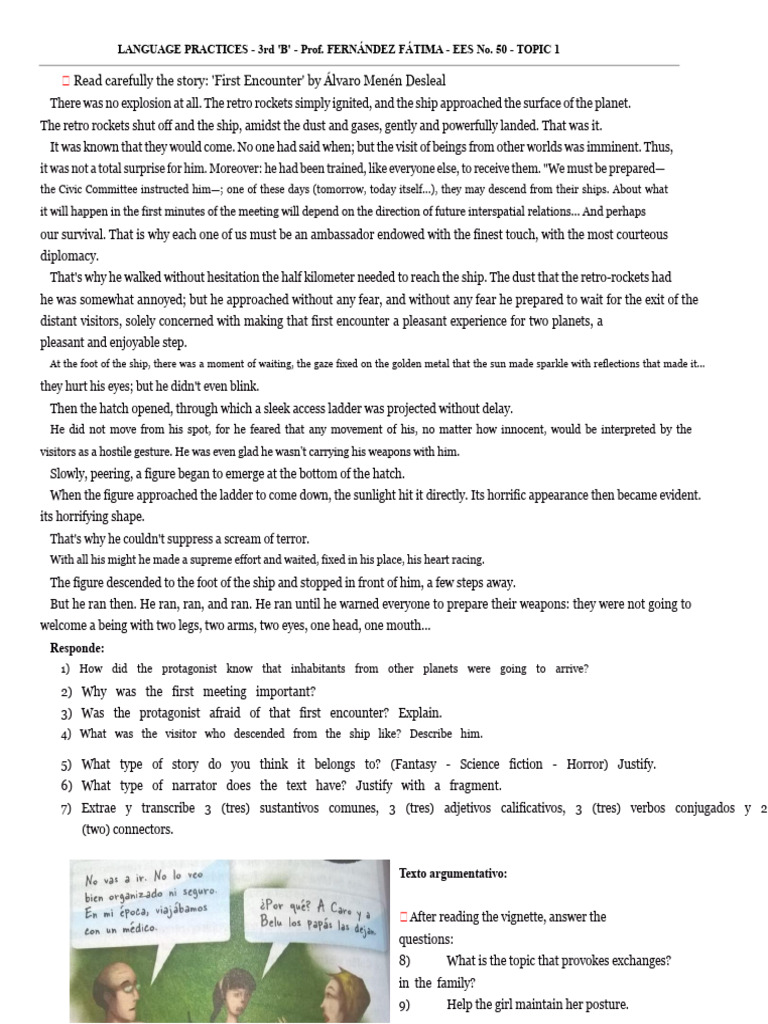 Science Fiction Exam - Argumentative Text Topic 1 and 2 | PDF