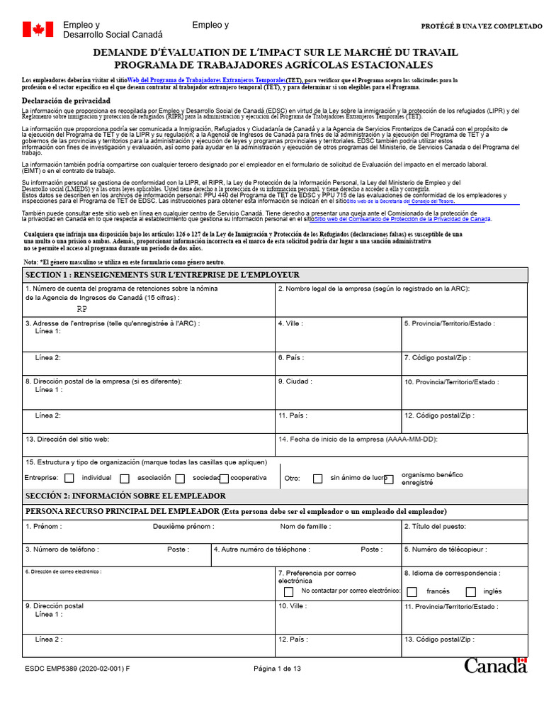 Esdc Emp5389 | PDF | Salario | Canadá