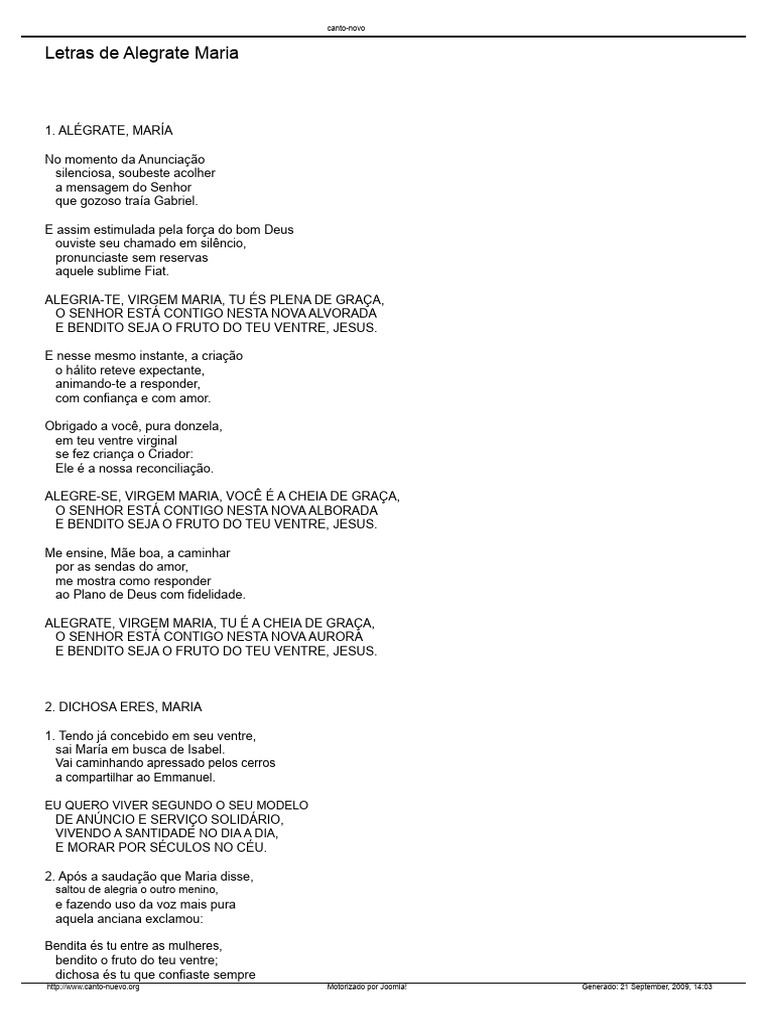 Louvores a Maria: Canto e Reflexão | PDF | Maria, mãe de Jesus | Jesus