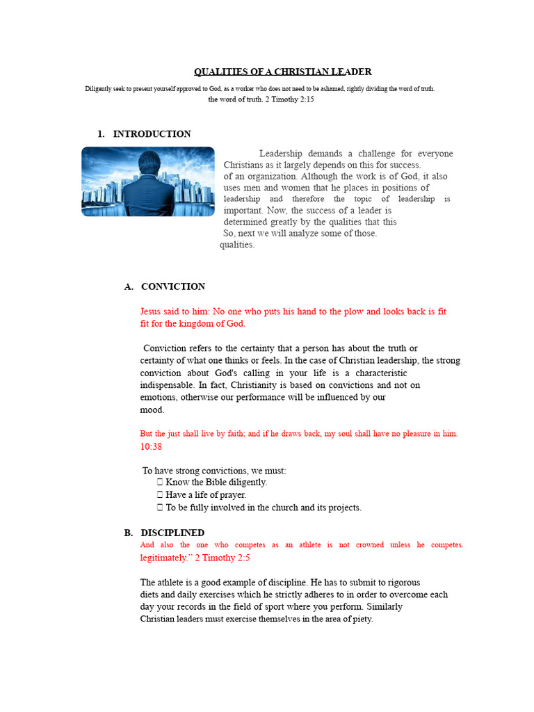 Essential Traits of Christian Leaders | PDF | Patience | Leadership