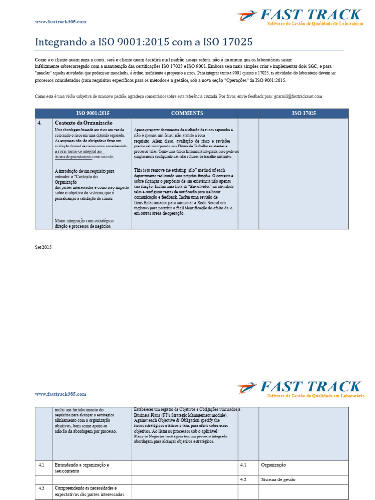 Integração ISO 9001 e 17025 em Laboratórios | PDF | Gestão de qualidade ...