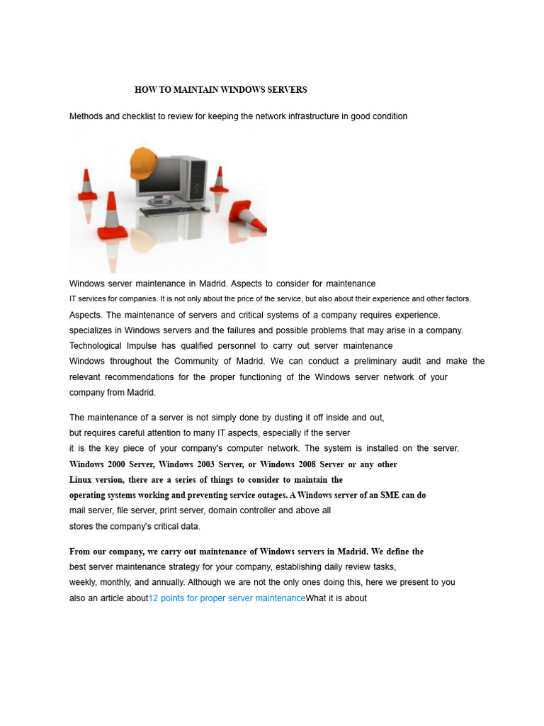 How To Perform Maintenance On Windows Servers | PDF | Microsoft Windows ...