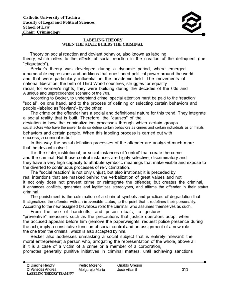 Understanding Labeling Theory in Criminology | PDF | Deviance ...