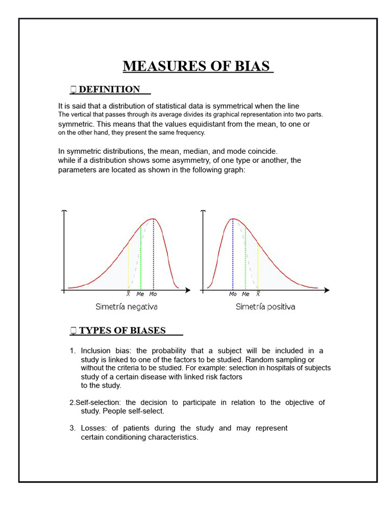 Measures of Bias | PDF | Statistical Theory | Statistical Analysis