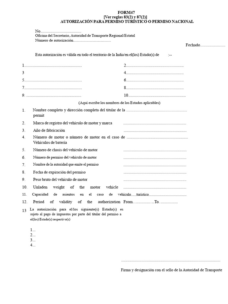 formulario47 | PDF