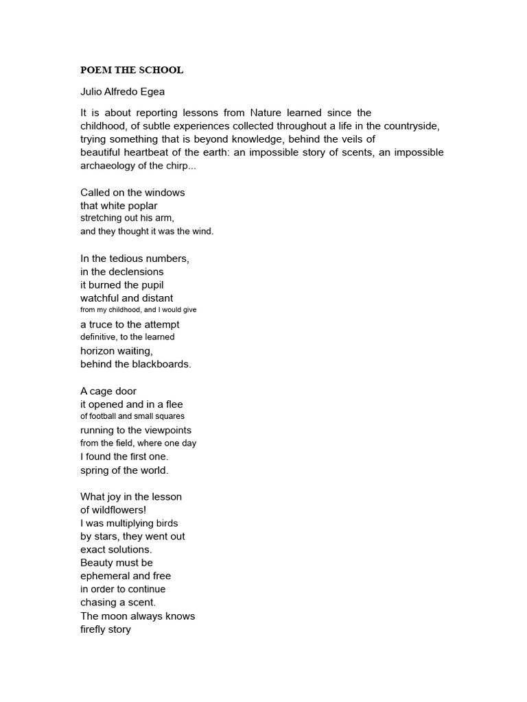 Nature and Education in Poetry | PDF