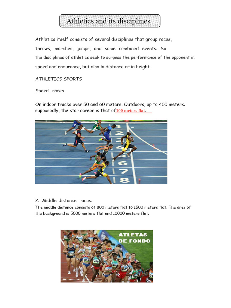 Athletics and Its Disciplines | PDF | Track And Field | Sport Of Athletics