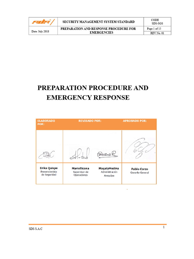 Emergency Response Procedures Guide | PDF | Emergency | Regulatory ...