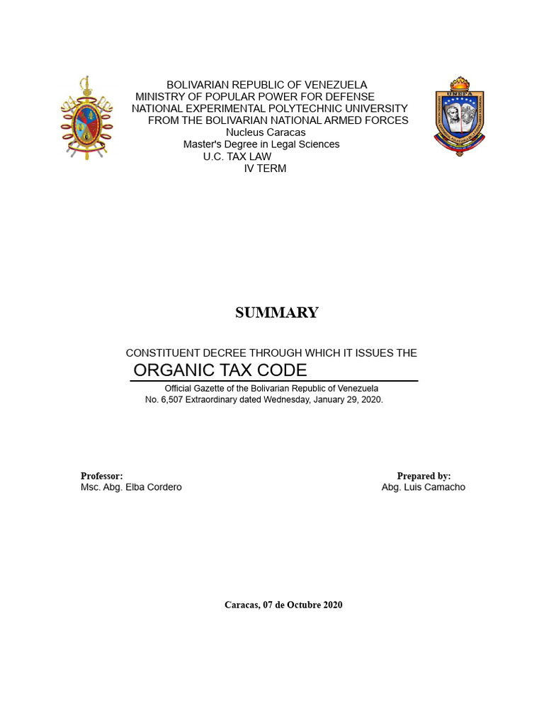 Analysis Cot-2020-1-50-Luis-16809610 | PDF | Taxes | Assignment (Law)