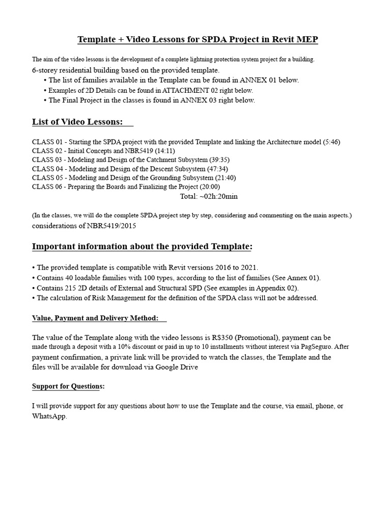 SPDA Project Template in Revit MEP (With Video Lessons) DEC-2020 | PDF