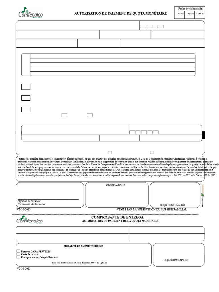 Autorisation de Paiement Quota Monétaire | PDF