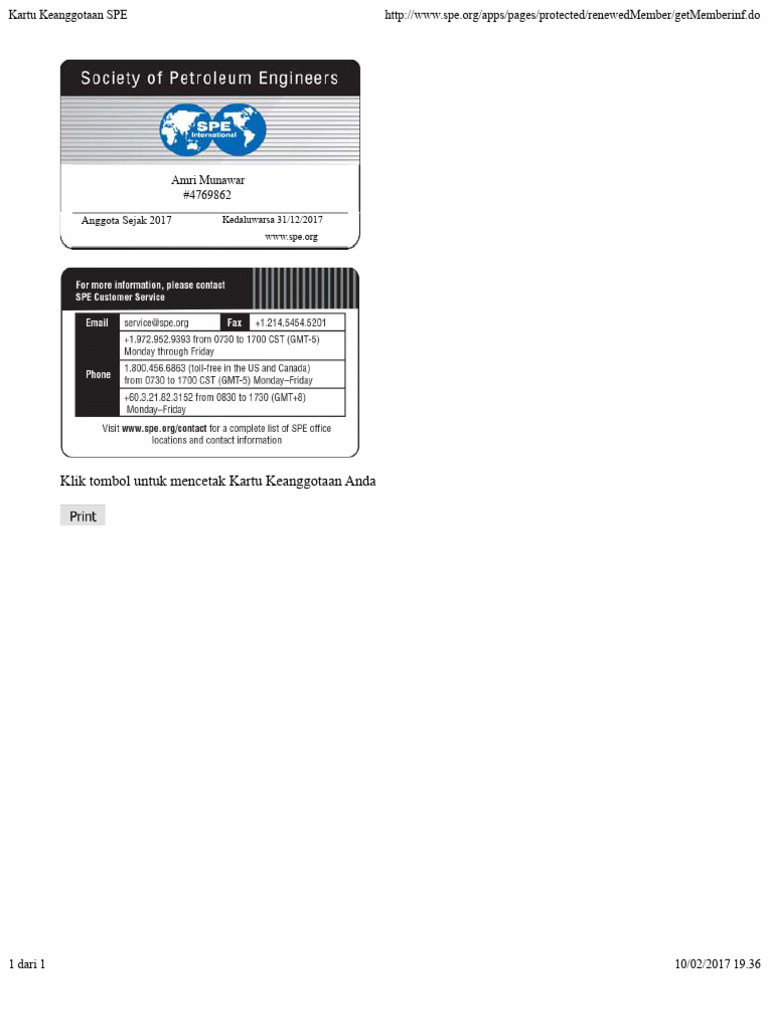 Kartu Anggota SPE | PDF