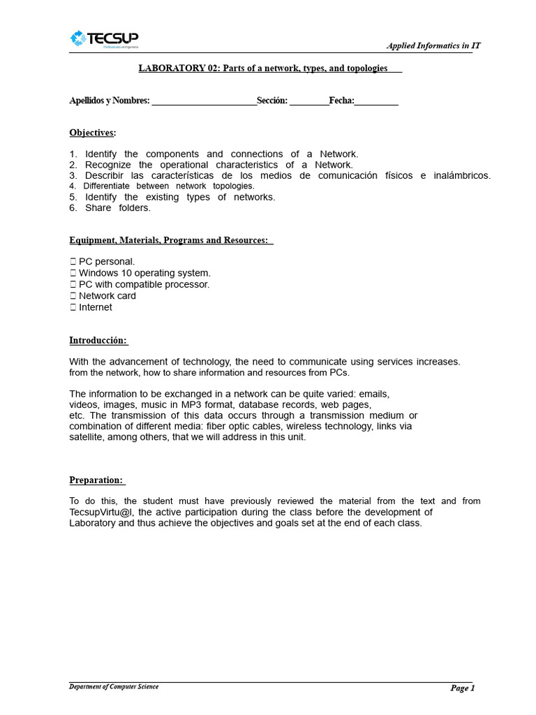 L02 Parts of A Network, Types and Topologies (CABRERA) | PDF | Computer ...