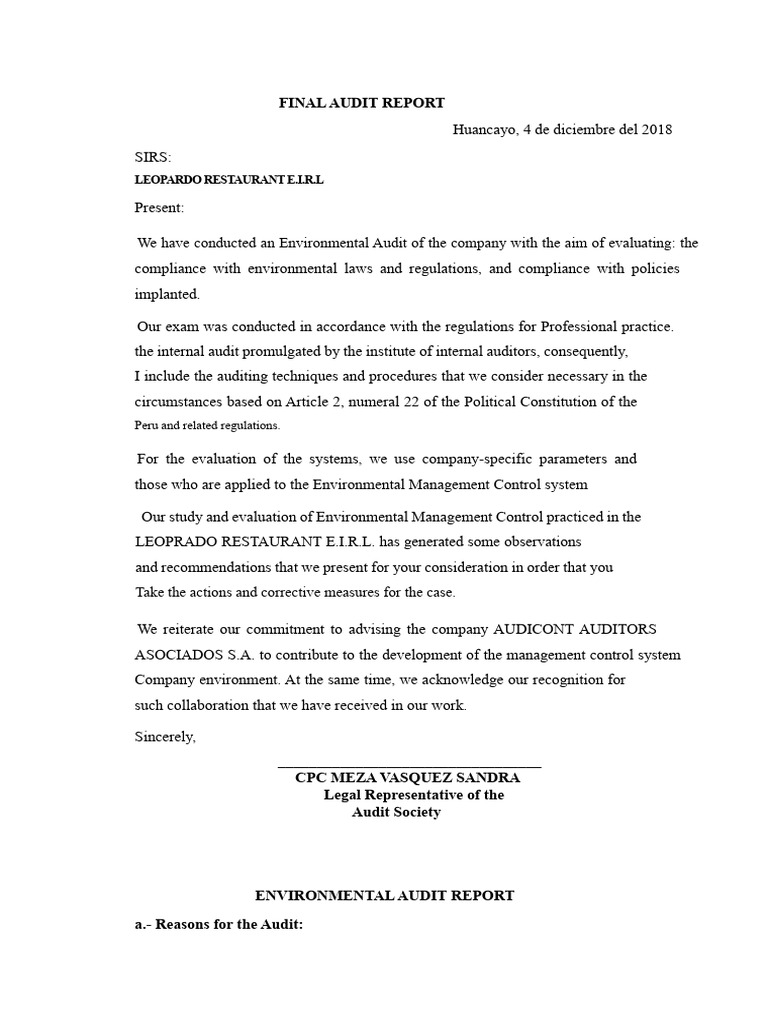 14. FINAL AUDIT REPORT | PDF | Audit | Internal Audit
