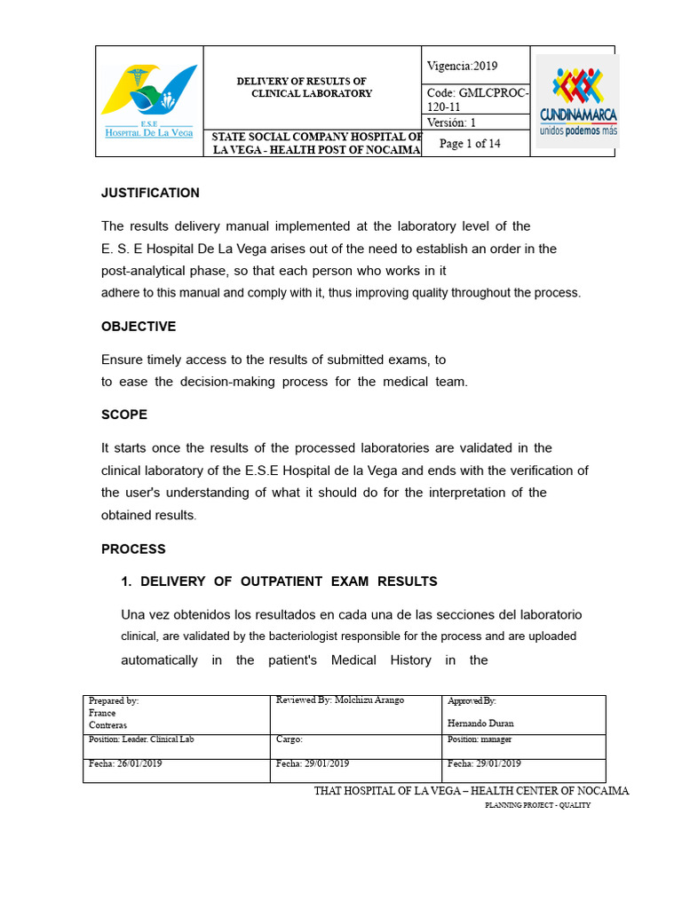 Clinical Lab Results Delivery Guide | PDF | Medical Laboratory ...