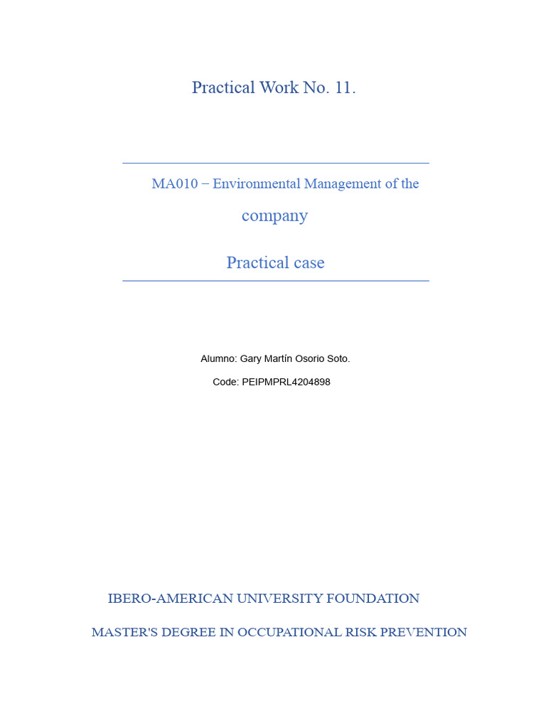 Practical Case of Environmental Management of The Company | PDF | Waste ...