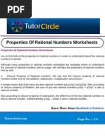 Properties of Rational Numbers Worksheets