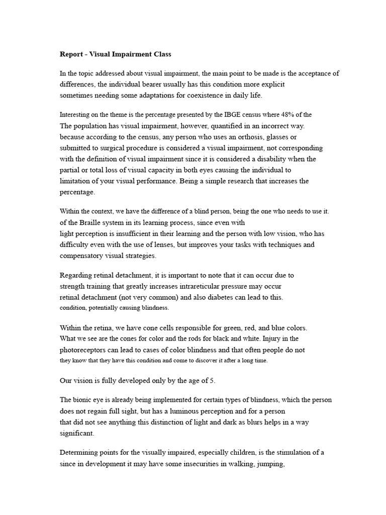 Understanding Visual Impairment Issues | PDF | Visual Impairment ...