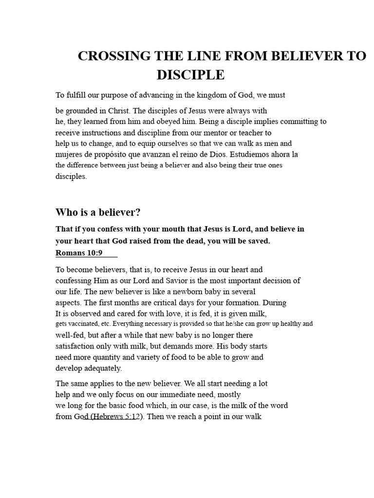 From Believer to Disciple: A Guide | PDF | Disciple (Christianity) | Jesus