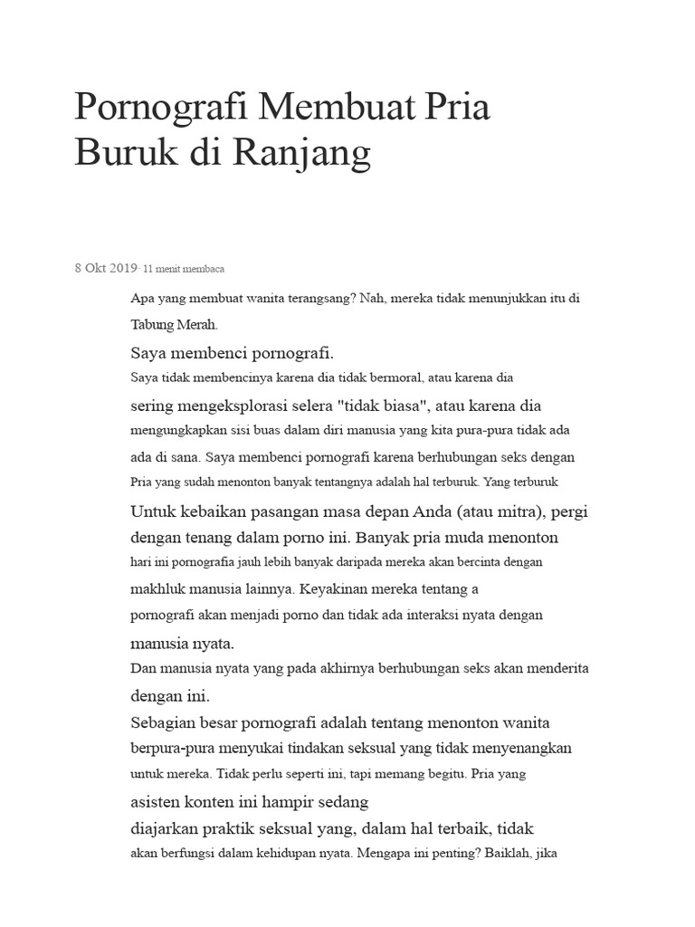 Pornografi Membuat Pria | PDF