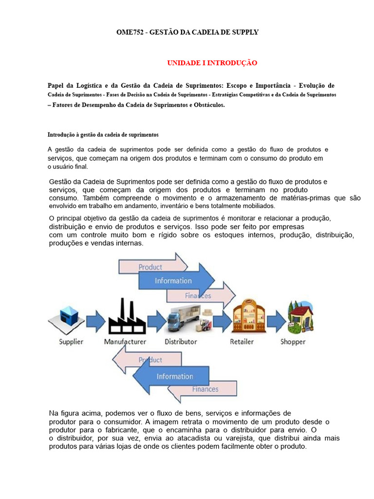 Gestão Eficiente da Cadeia de Suprimentos | PDF | Cadeia de suprimentos ...