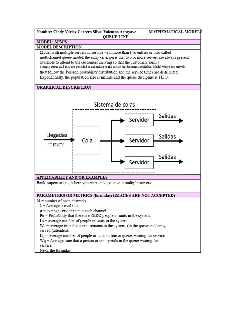 M/M/S Queue Model Analysis and Examples | PDF | Applied Mathematics ...