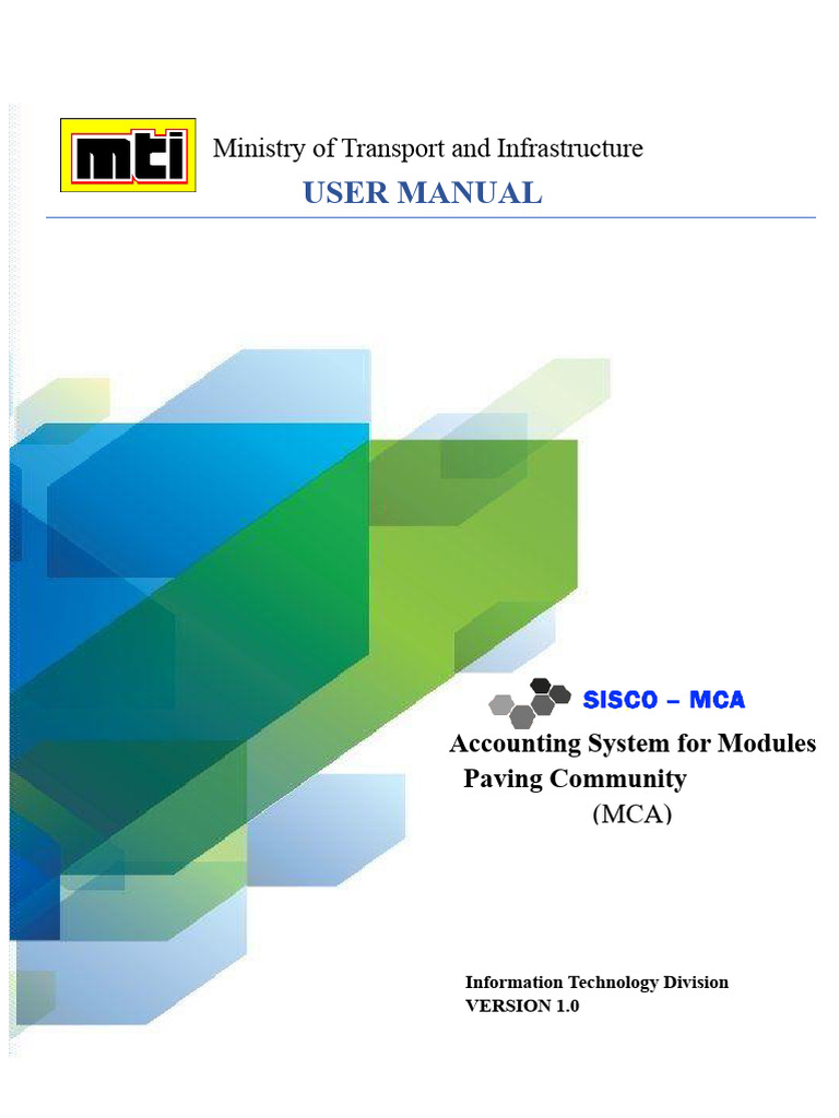 MCA Accounting System User Manual | PDF | Receipt | User (Computing)