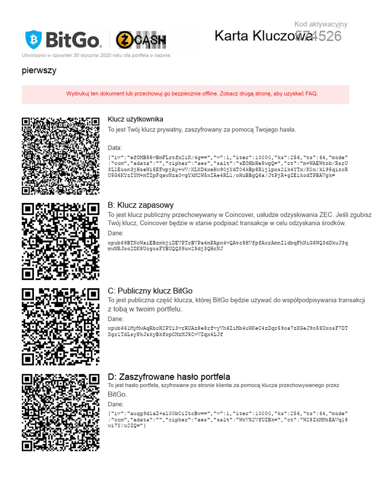 Karta Klucza BitGo Dla Prime | PDF