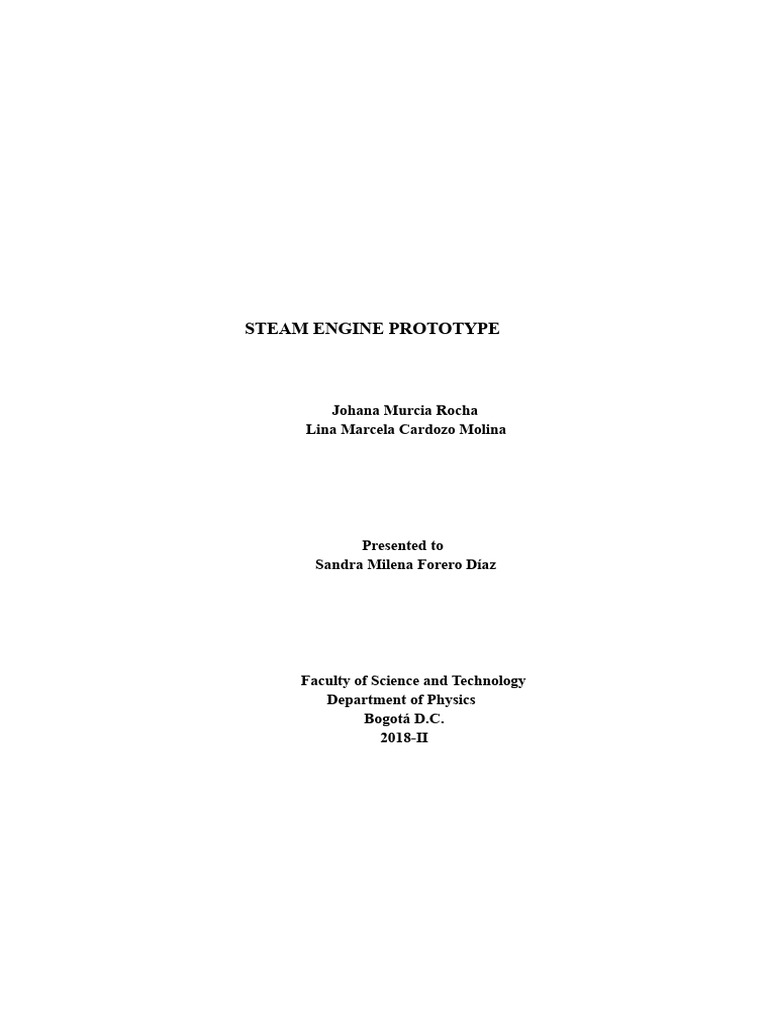 Steam Engine Project | PDF | Heat | Temperature