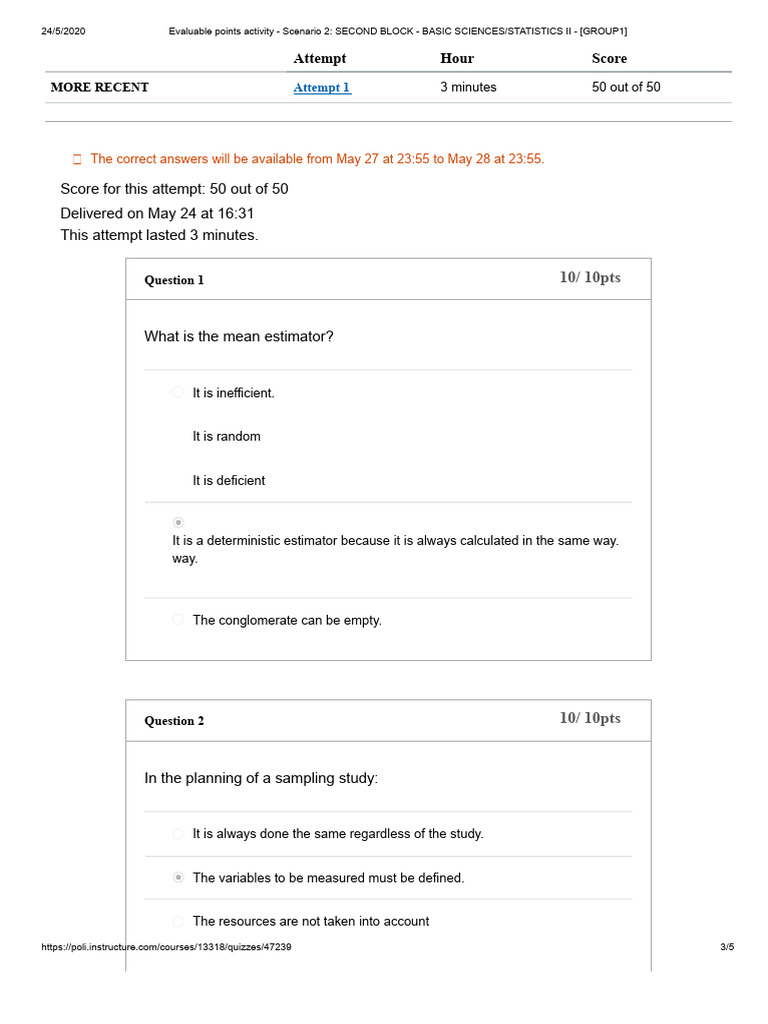 Evaluation 1 | PDF | Statistics | Estimator