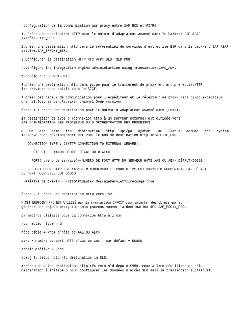 Configuration Proxy SAP ECC et PI/PO | PDF | Serveur proxy | Cyberespace