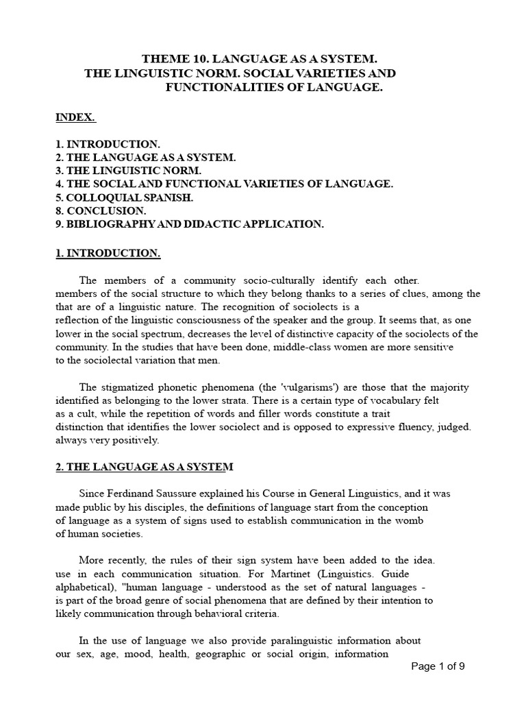 Theme 10. Language as a system | PDF | Linguistics | Grammar