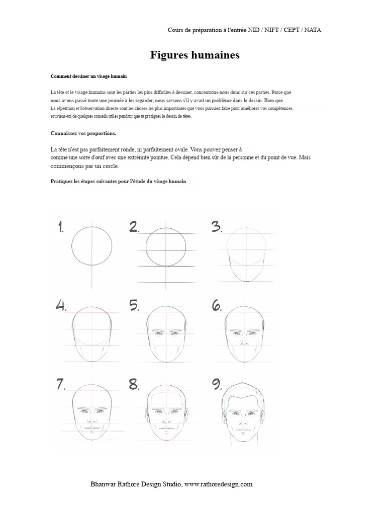 Techniques de dessin du visage et corps humain | PDF | Dessin