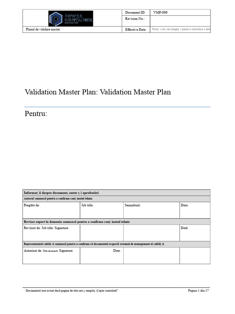 VMP Template | PDF