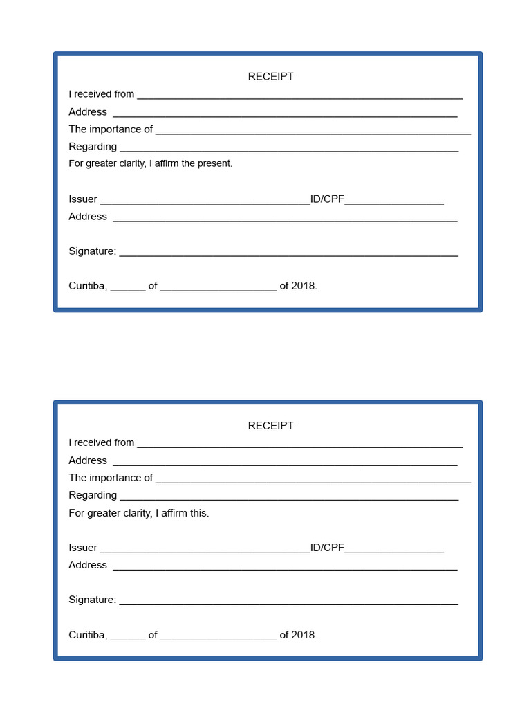 Standard Receipt Template 2018 | PDF