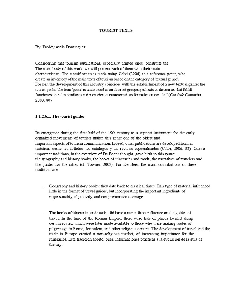 Tourist Texts - Traditional Genres | PDF | Postcard | Tourism