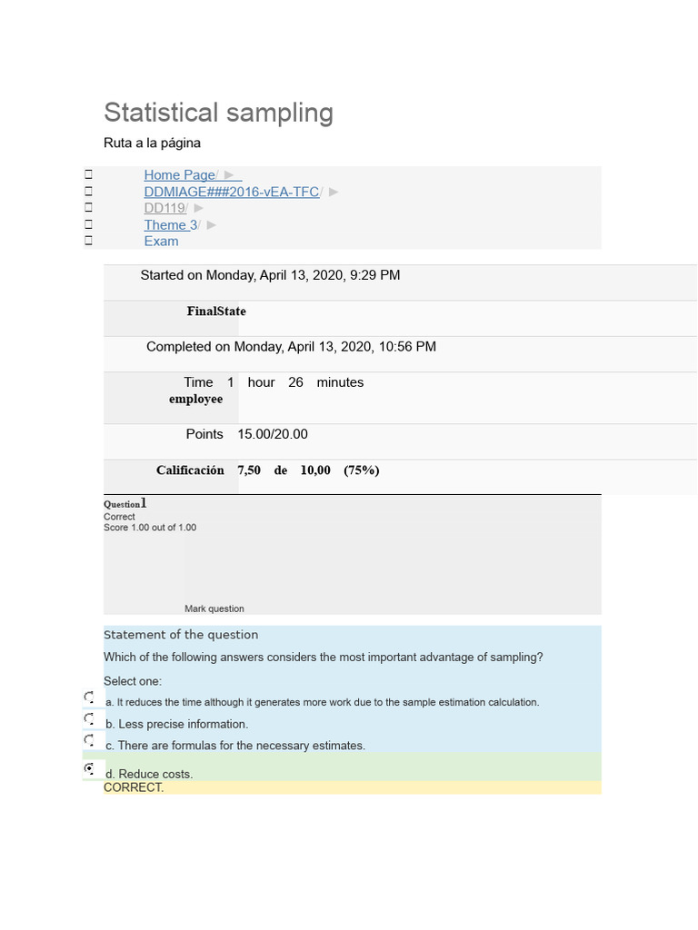 Statistical Sampling | PDF | Sampling (Statistics) | Survey Methodology