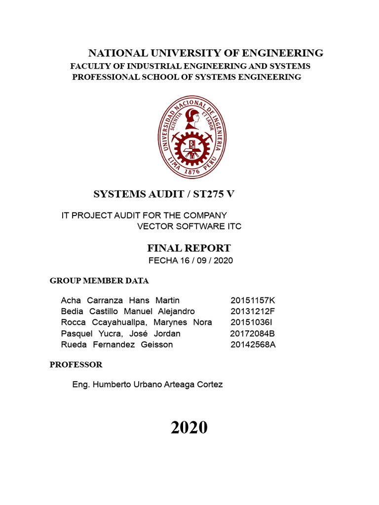 Final Project Systems Audit | PDF | Audit | Software