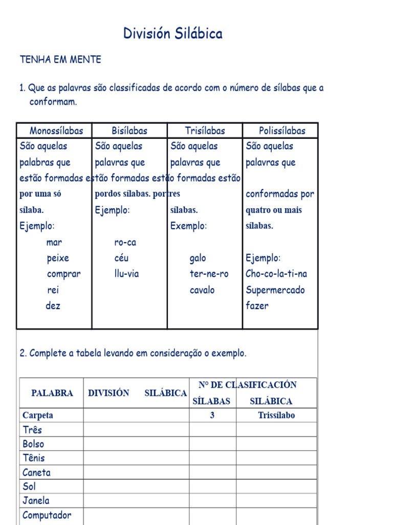 Divisão Silábica | PDF