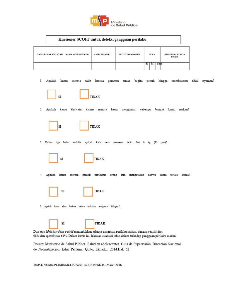 Kuesioner Scoff | PDF