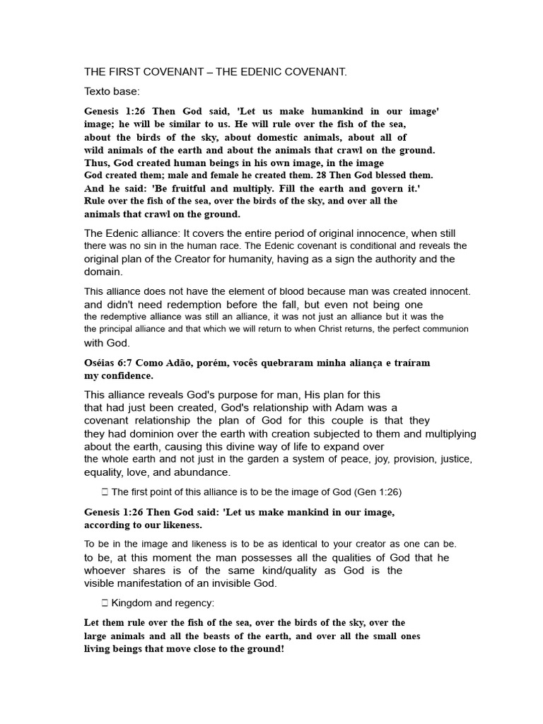 Edenic alliance | PDF | Genesis Creation Narrative | Garden Of Eden